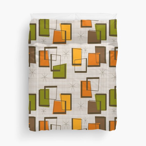 Rectangles and Stars Mid-Century Duvet Cover