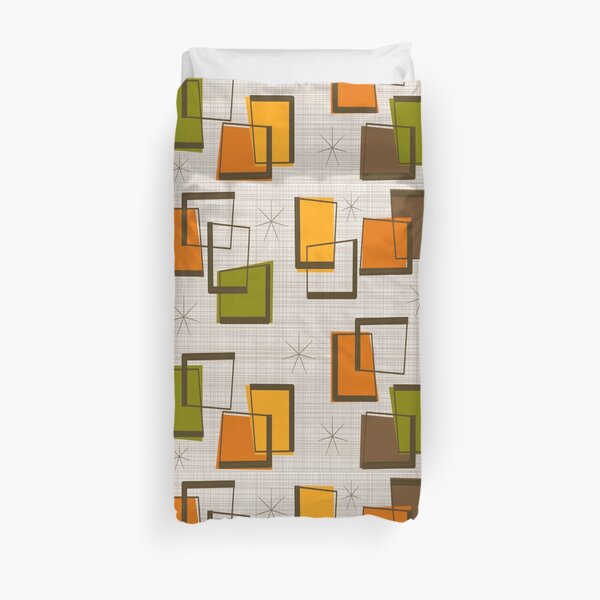 Rectangles and Stars Mid-Century Duvet Cover