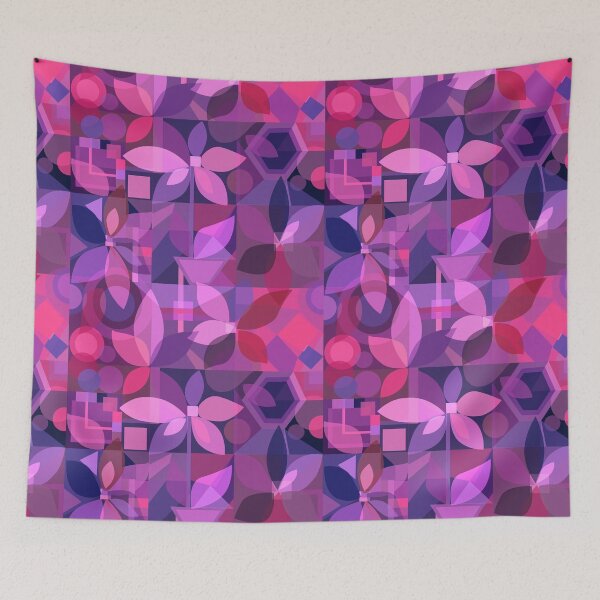Item preview, Geometric Floral Abstract, purple tones designed and sold by Palifino.