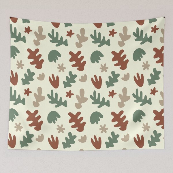 Item preview, Cut Out Shapes Pattern (burnt orange/sage green) designed and sold by Design Minds Boutique.