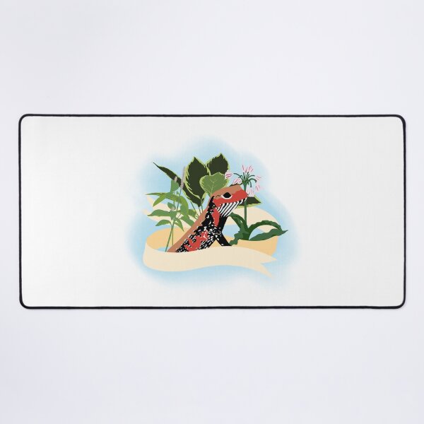 Fire skink and flowers Desk Mat