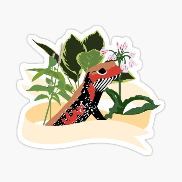 Item preview, Fire skink and flowers designed and sold by clydeball.