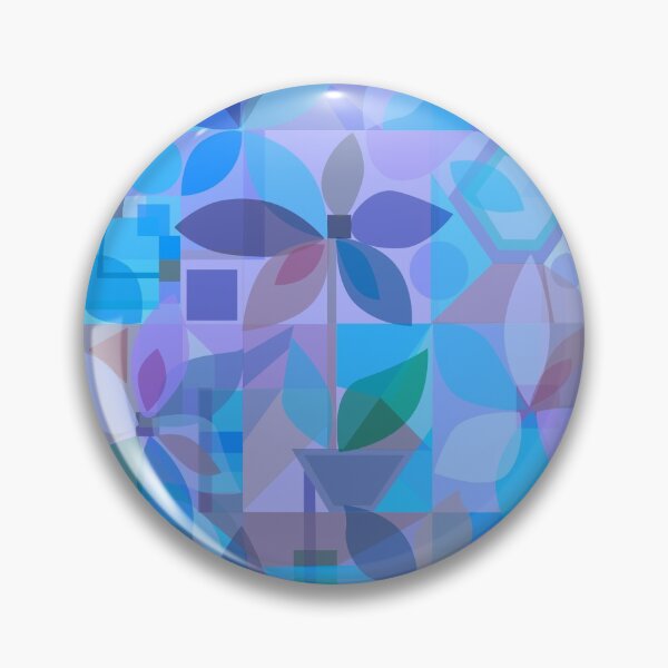 Item preview, Geometric Floral Abstract, blue tones designed and sold by Palifino.