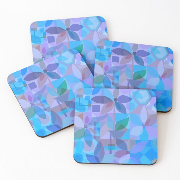 Item preview, Geometric Floral Abstract, blue tones designed and sold by Palifino.