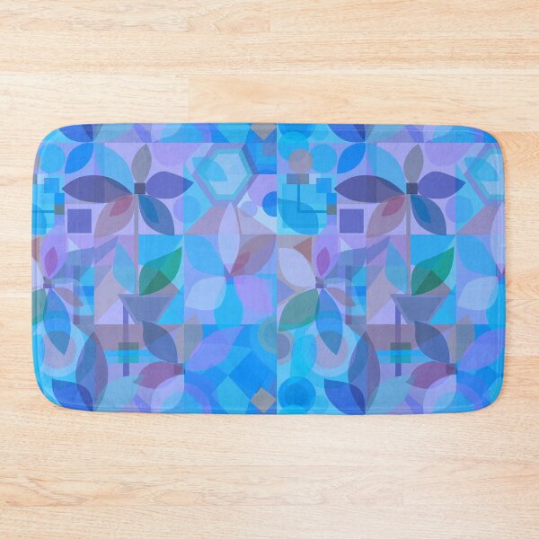 Item preview, Geometric Floral Abstract, blue tones designed and sold by Palifino.