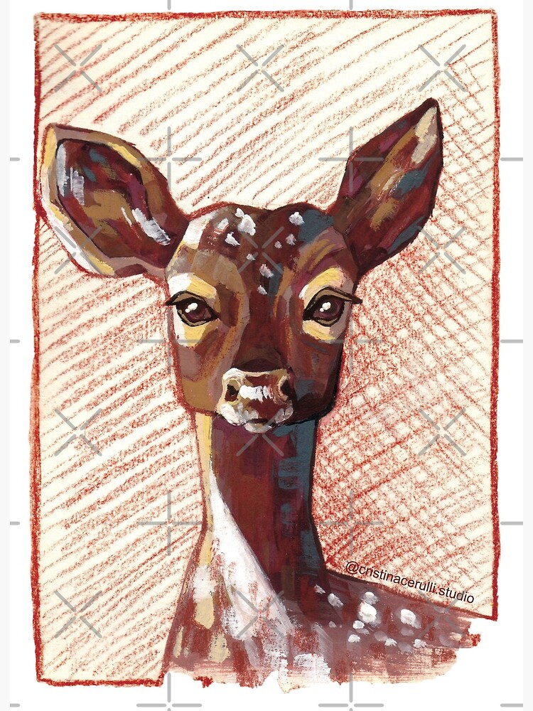 Cute Fawn Deer Drawing - Sketchbook Page Print Art Board Print for Sale by  Cristina Cerulli