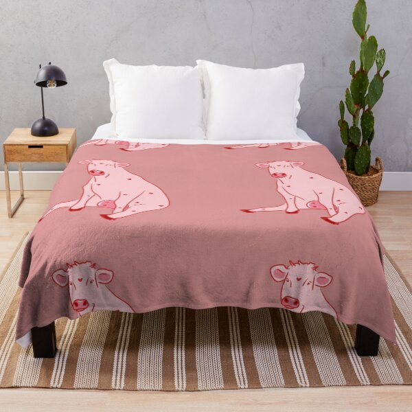 Item preview, pink cow with red hearts designed and sold by Pauli-.