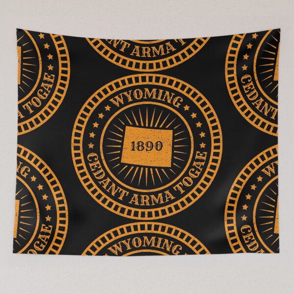 Item preview, Wyoming - Map Motto - Cedant Arma Togae - Badge Ratification  - US State Birthday 1890 designed and sold by Ranggasme.