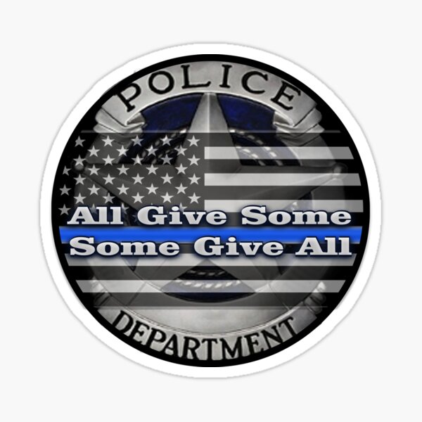 Thin Blue Line Flag Police Badge, Sticker