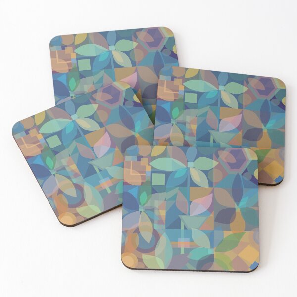 Item preview, Geometric Floral Abstract, brown and blue tones designed and sold by Palifino.