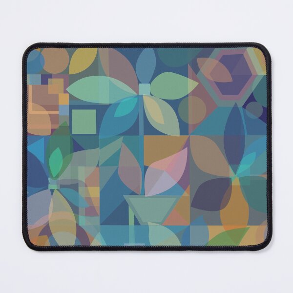 Item preview, Geometric Floral Abstract, brown and blue tones designed and sold by Palifino.