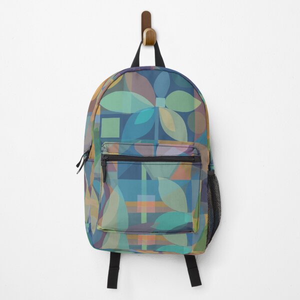 Item preview, Geometric Floral Abstract, brown and blue tones designed and sold by Palifino.