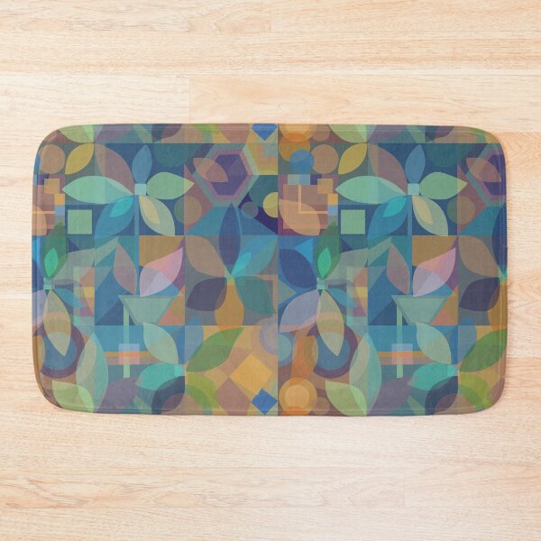 Item preview, Geometric Floral Abstract, brown and blue tones designed and sold by Palifino.