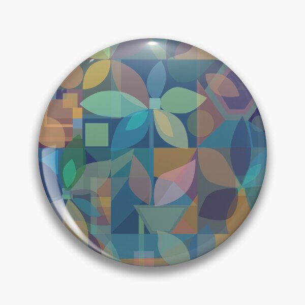 Item preview, Geometric Floral Abstract, brown and blue tones designed and sold by Palifino.