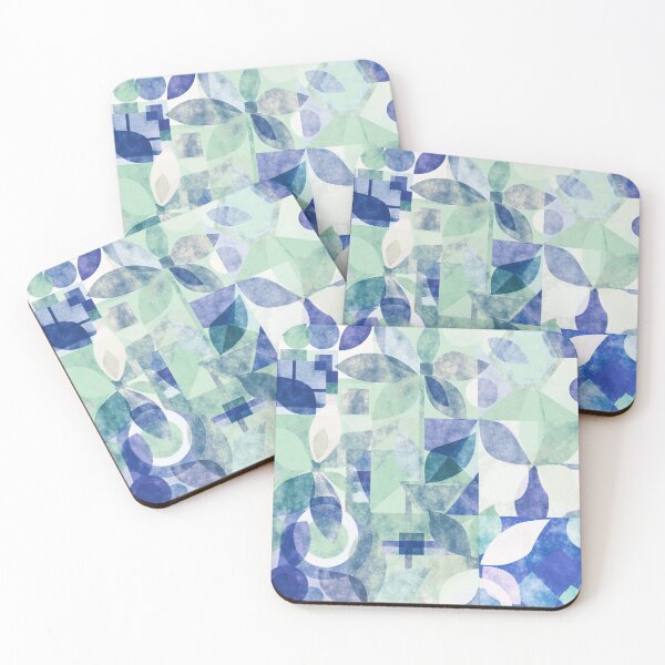 Item preview, Geometric Floral Abstract, violet gouache painted designed and sold by Palifino.