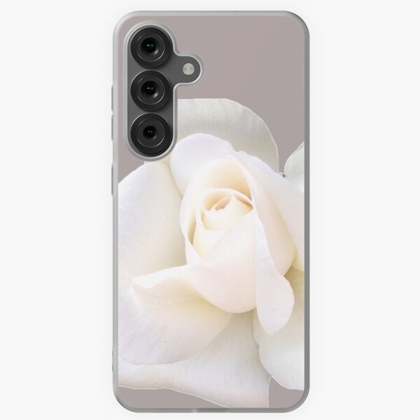 Item preview, White Sugar Moon Rose Close-up on Rich Taupe designed and sold by InalterataArt.
