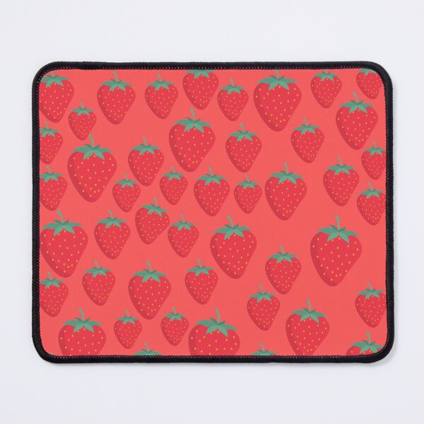 Artikelvorschau, Erdbeeren mit rotem Hintergrund entworfen und verkauft von Alelmisira.
