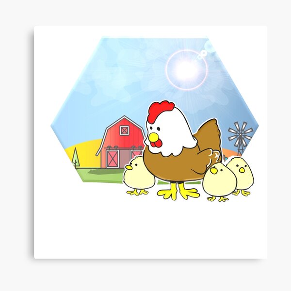 Farm Animals Chicken & Baby Chicks Canvas Print