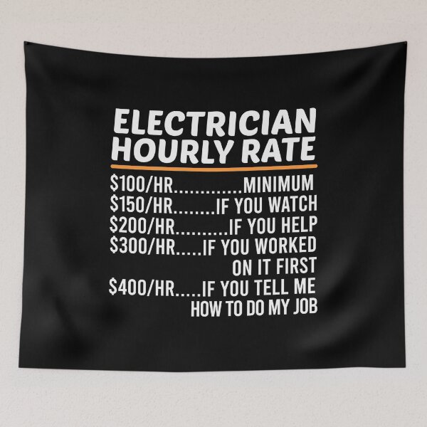 Item preview, Funny Electrician Hourly Rate designed and sold by ZOHANATION.