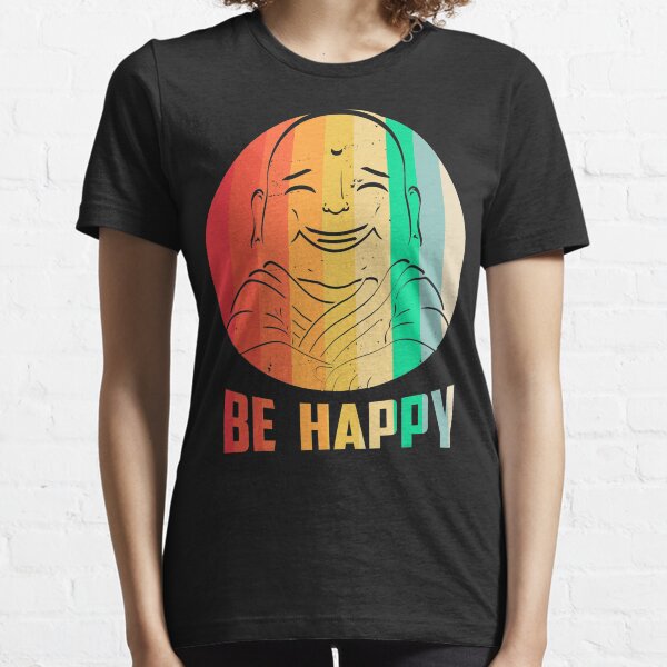 Be Happy Buddha Vintage Retro Essential T-Shirt