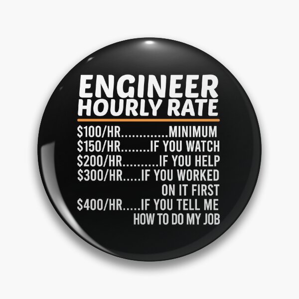 Item preview, Funny Engineer Hourly Rate designed and sold by ZOHANATION.