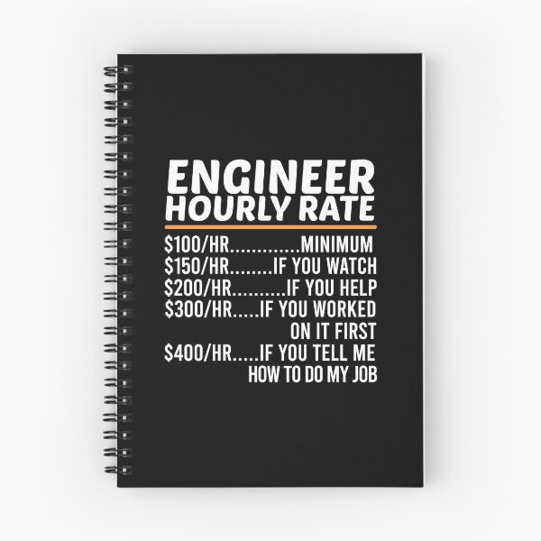 Item preview, Funny Engineer Hourly Rate designed and sold by ZOHANATION.