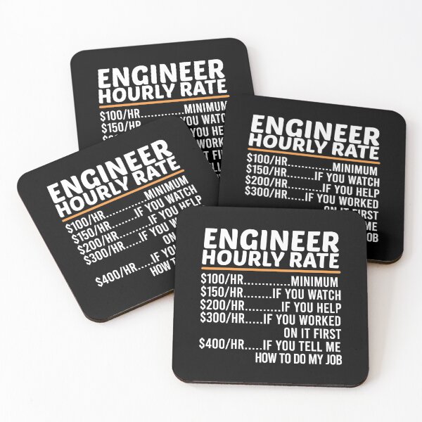 Item preview, Funny Engineer Hourly Rate designed and sold by ZOHANATION.