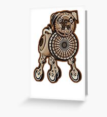 Steampunk Pug Greeting Card