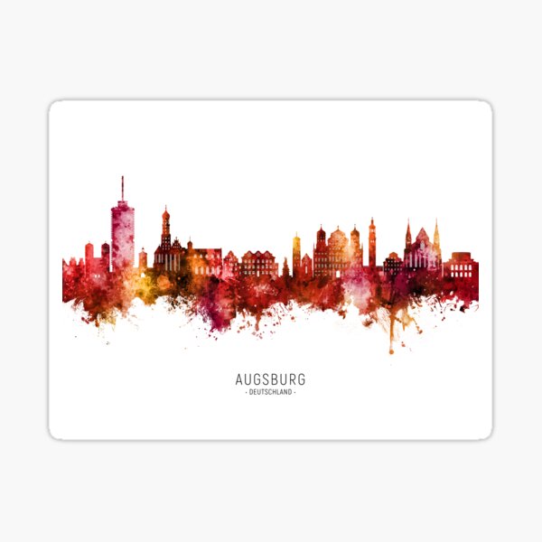 Artikel-Vorschau von Augsburg Germany Skyline, designt und verkauft von MICHAEL TOMPSETT.
