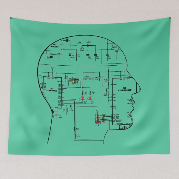 Item preview, Human face shaped electronics circuit art designed and sold by EngineersArt.
