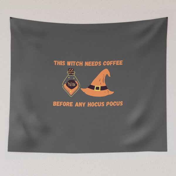 Item preview, This Witch Needs Coffee Before Any Hocus Pocus | Halloween designed and sold by D-Shirt-More.