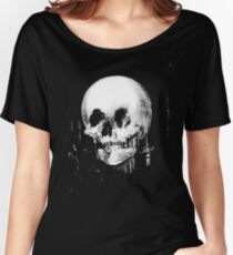 Woman with Halloween Skull Reflection In Mirror Women's Relaxed Fit T-Shirt