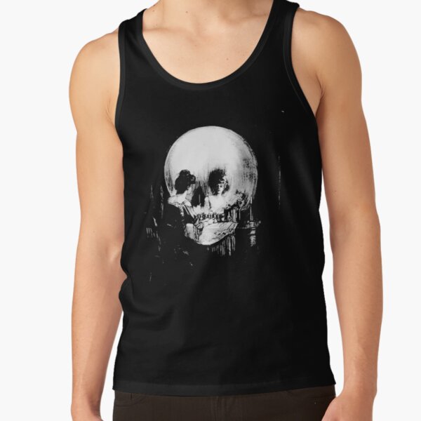 Item preview, Woman with Halloween Skull Reflection In Mirror designed and sold by taiche.