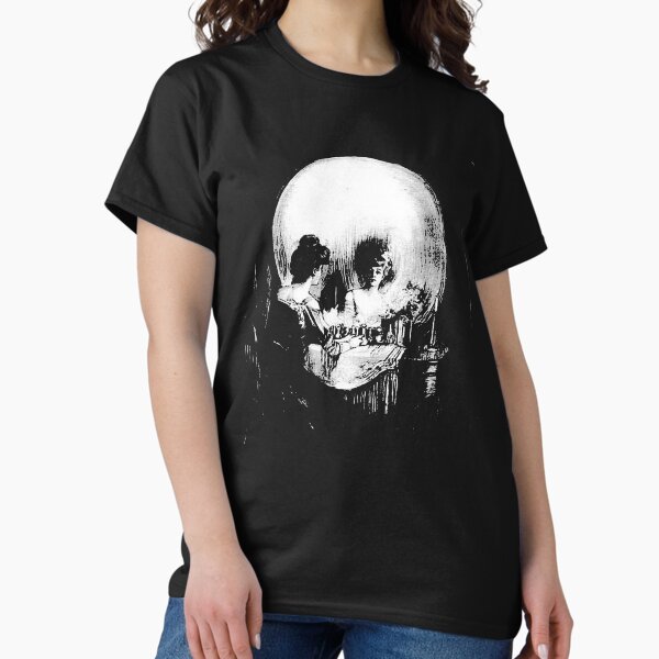 Item preview, Woman with Halloween Skull Reflection In Mirror designed and sold by taiche.