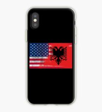 Albanian American Half Albania Half America Flag iPhone Case