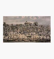 Vintage Pictorial Map of Sacramento (1850) Photographic Print