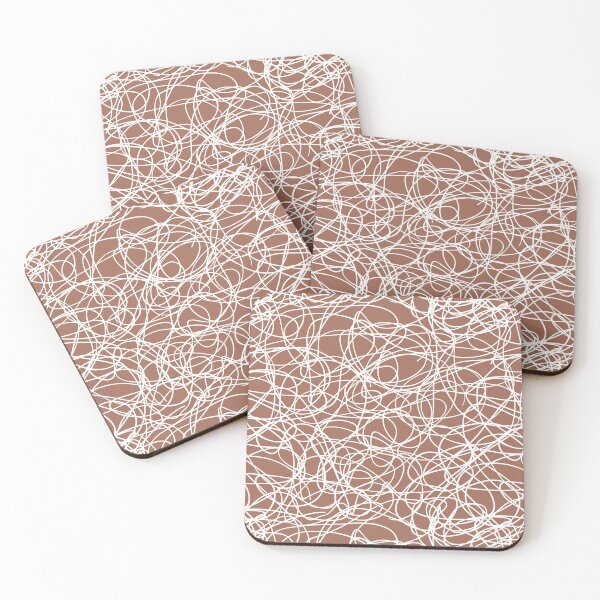 Item preview, Clay Brown and White Thick Scribble Mosaic Pattern Coordinates w/ Behr Popular Color 2022 Perfect Penny S180-6 designed and sold by ColorOfTheYears.