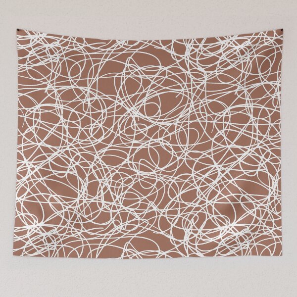 Item preview, Clay Brown and White Thick Scribble Mosaic Pattern Coordinates w/ Behr Popular Color 2022 Perfect Penny S180-6 designed and sold by ColorOfTheYears.