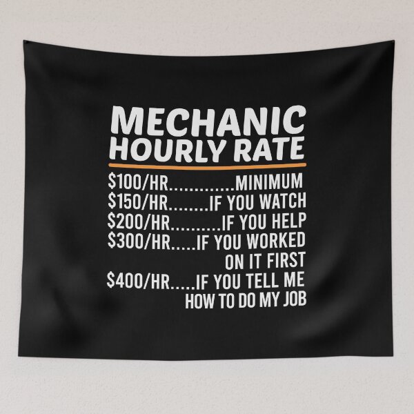 Item preview, Funny Mechanic Hourly Rate designed and sold by ZOHANATION.