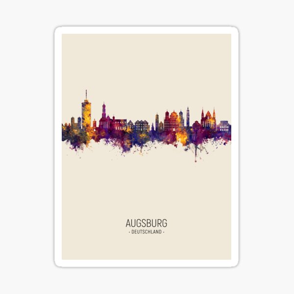 Artikel-Vorschau von Augsburg Germany Skyline, designt und verkauft von MICHAEL TOMPSETT.