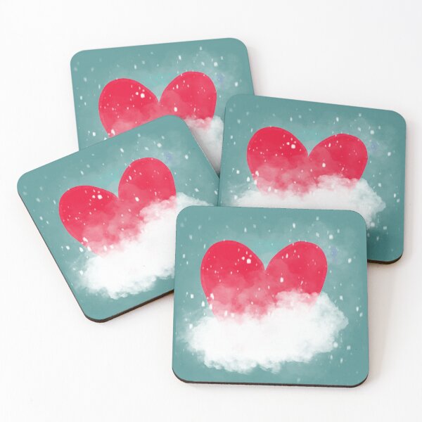 Item preview, Snowy Cloud Heart With Fluffy Clouds Backdrop - A Heart That Warms Us Up designed and sold by Rachel Sherman.