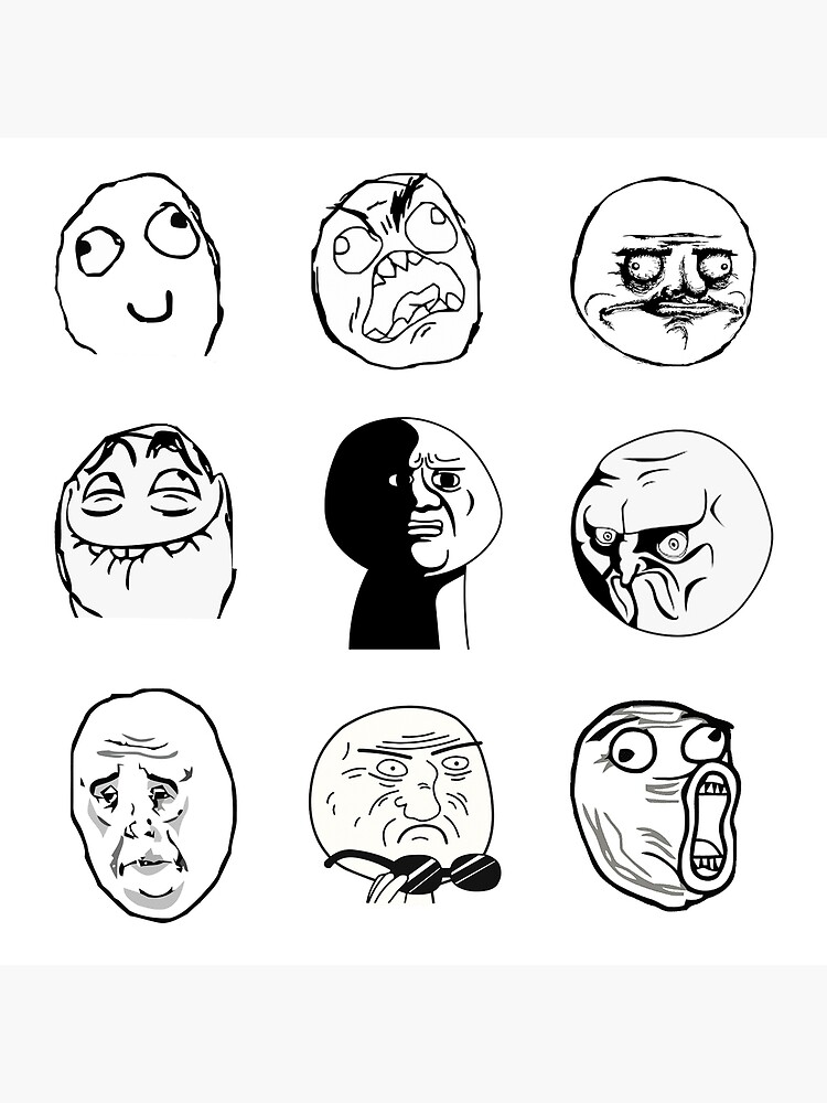 Rage Comic LOL Internet Meme Trollface PNG - area, art, black and white,  circle, comics