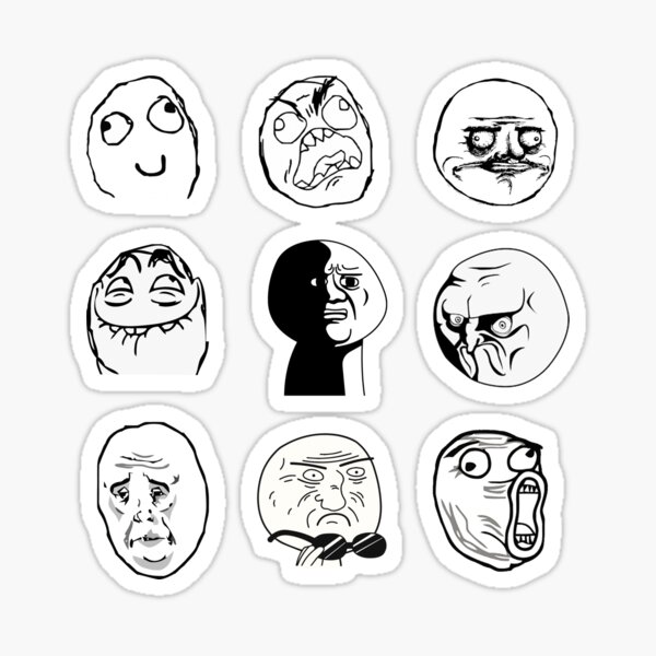 Buy Memes Colorful rage face - Die cut stickers - StickerApp