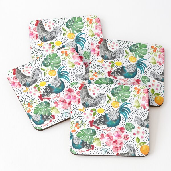 Item preview, Garden Roosters designed and sold by LIMEZINNIASDES.