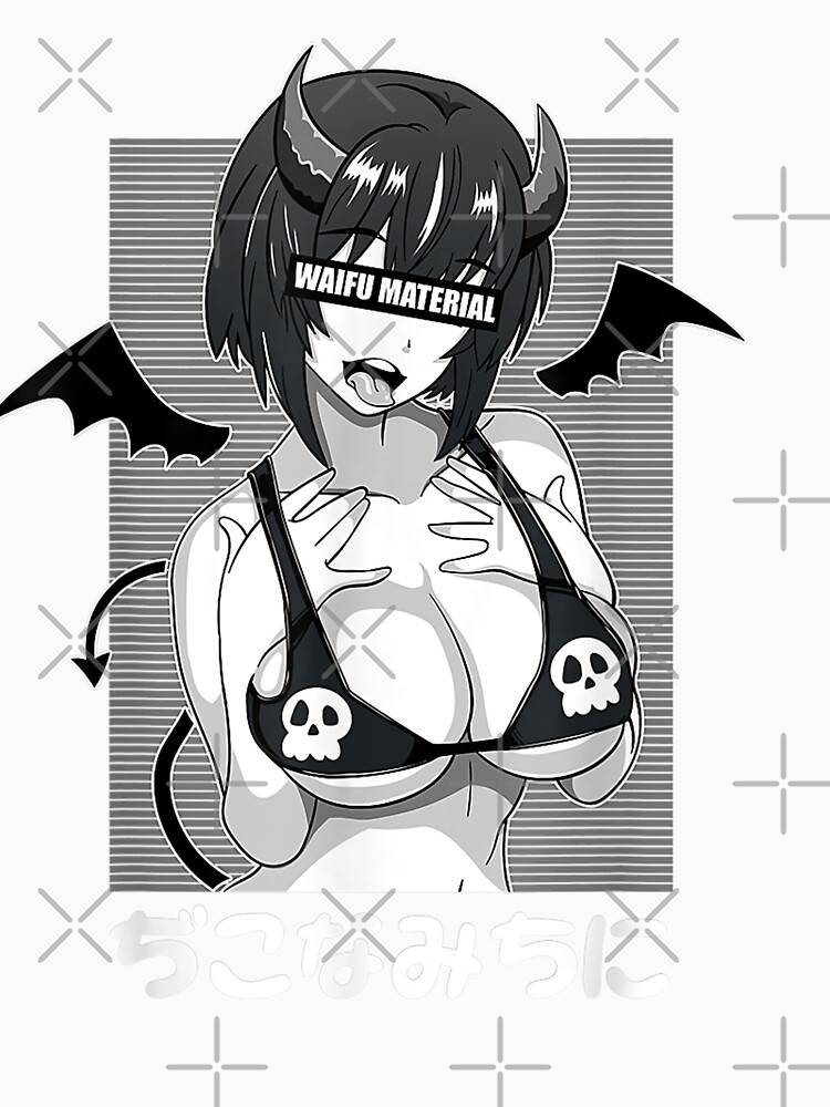 Ahegao Waifu Material Shirt Lewd Devil Anime Girl Cosplay T Shirt By Chomechaiwei Redbubble