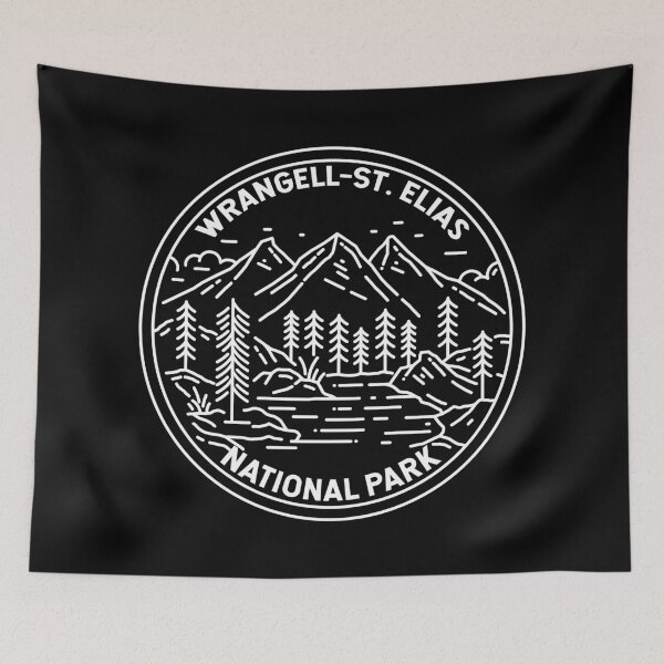 Item preview, Wrangell St Elias National Park Alaska Monoline designed and sold by KrisSidDesigns.