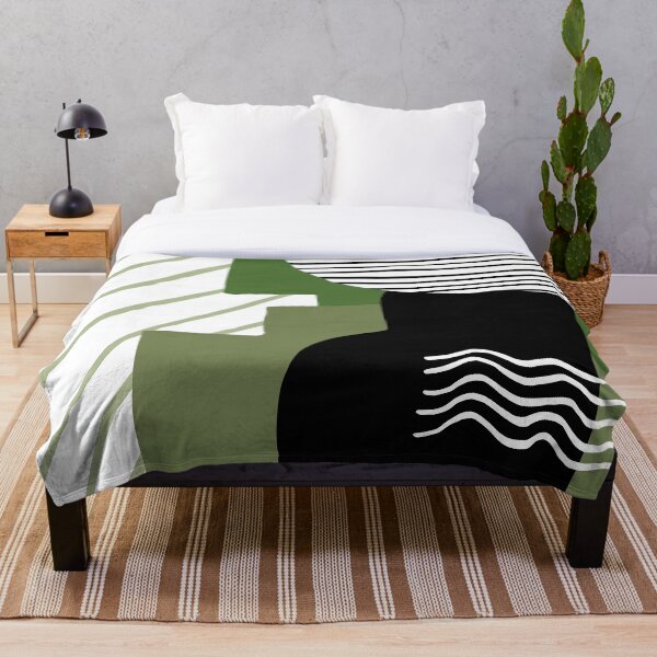 Natural green abstract design Throw Blanket