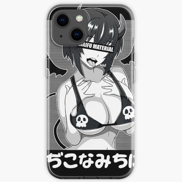 Ahegao waifu chemise matérielle obscène diable anime fille cosplay Coque souple iPhone