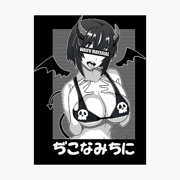 Ahegao Waifu Material Shirt Lewd Devil Anime Girl Cosplay Photographic Print For Sale By