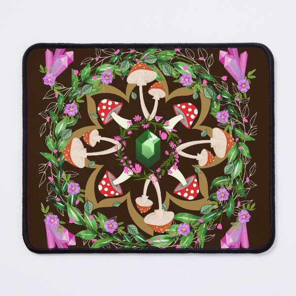 Item preview, Charming Spotted Mushrooms and Crystals Woodland Cottagecore designed and sold by silvaris.